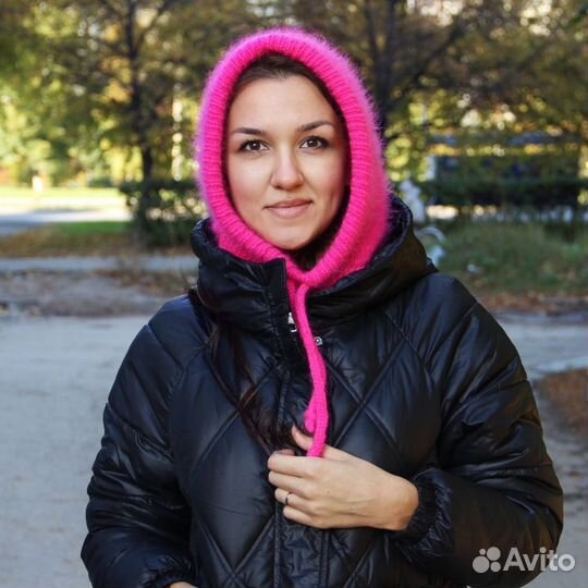 Вязаный капор ангоровый