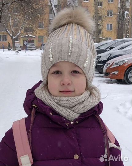 Комплект зимний шапка + снуд