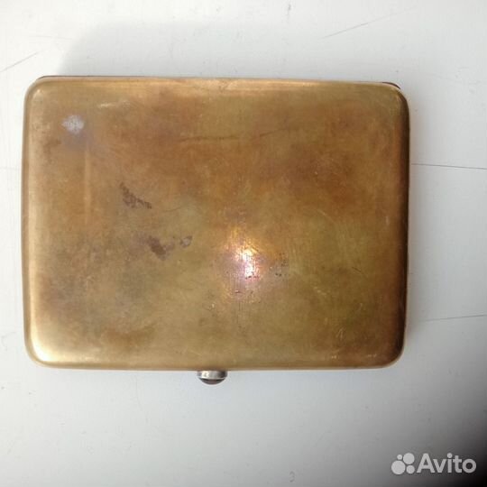 Портсигар советский посеребрянный латунь