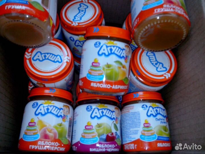 Фруктовое пюре Агуша, вкусы разные. Обмен