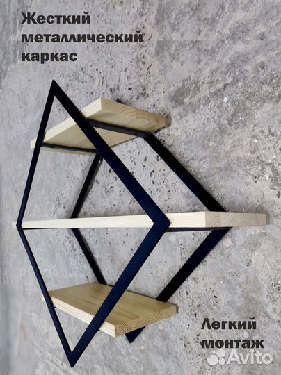 Полка настенная металлическая лофт полка на стену