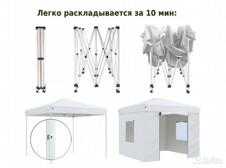 Тент садовый / шатер / беседка 3х4,5