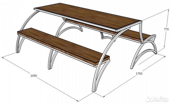 Скамейка стол трансформер на дачу уличная мебель