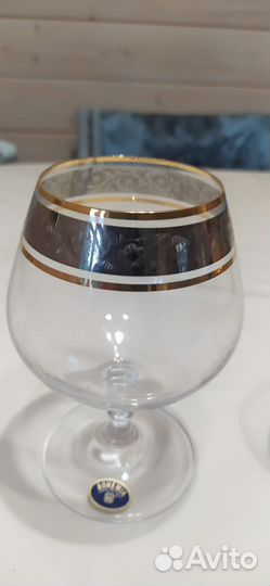 Богемия с позолотой,богемская посуда