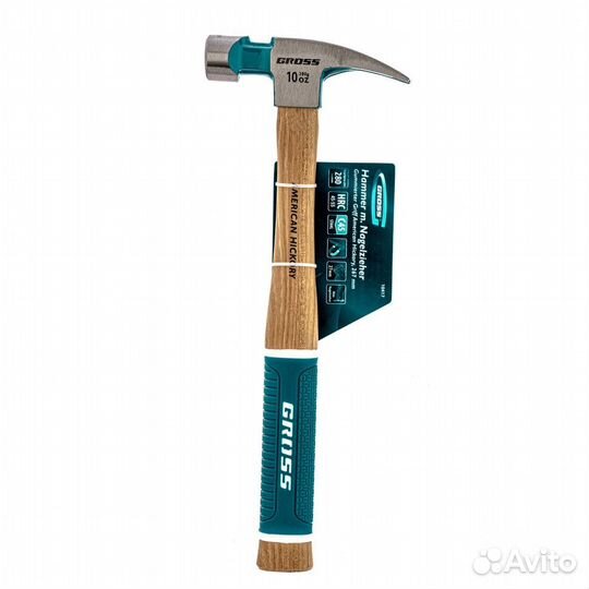 Молоток-гвоздодер, 280 г, угол 75, магнит, обрезин