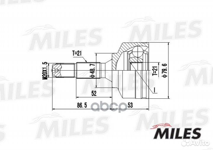 ШРУС наружный peugeot 206 1.1-1.4 98- (GKN 3031