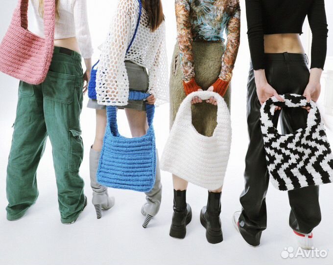 Сумки-тоут вязанные y2k