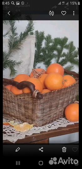 Корзина- ящик с натур. Дер. Руч. Эко лоза