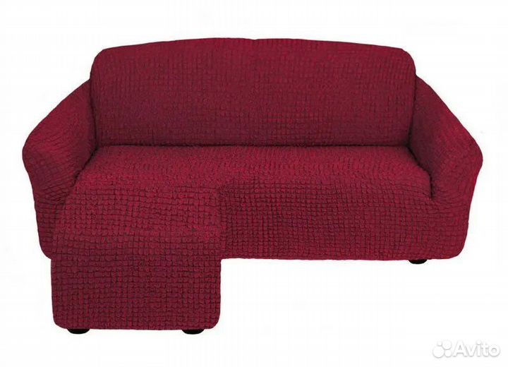 Чехлы на угловой диван с оттоманкой без оборок