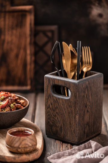 Лоток для подачи приборов из дерева Horeca