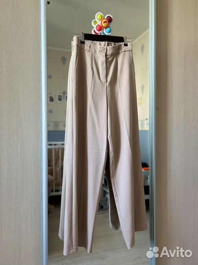 Брюки палаццо на резинке 46