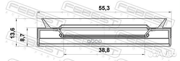 Сальник полуоси 38.8X55.3X8.7X13.6 95PES-40550914C