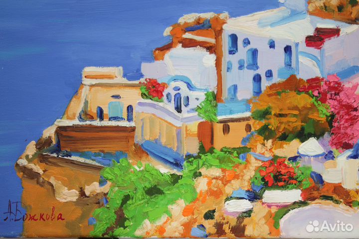 Картина маслом Летний пейзаж холст 60.5х45 см