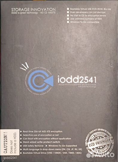 Внешний бокс с шифрованием для HDD, SSD iodd 2541