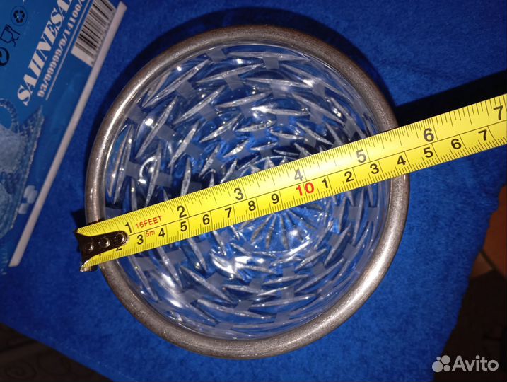 Ваза салатник с железным ободком хрусталь