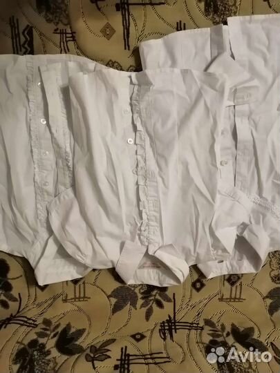 Блузки белые школьные 5 шт, размер 122