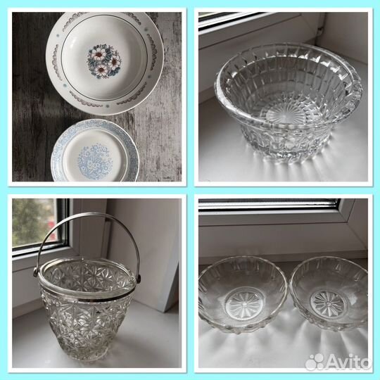 Посуда СССР. Тарелки, миски, хрусталь