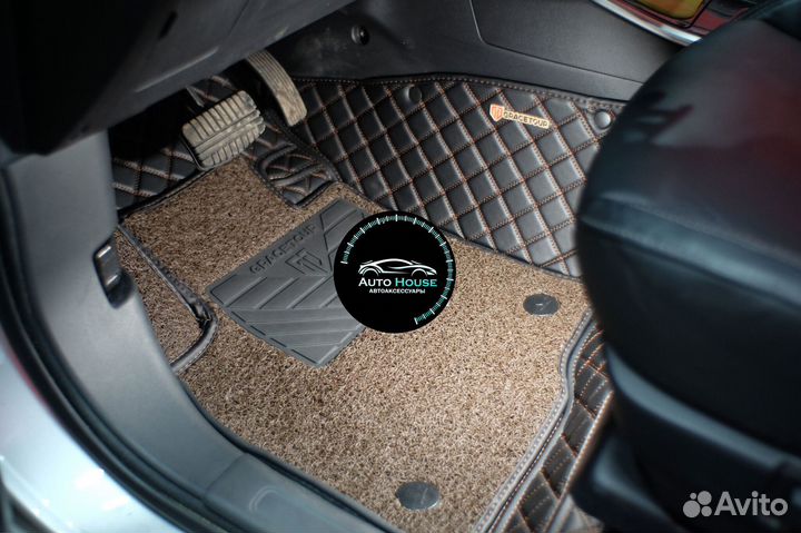 3Д ковры из экокожи для Mitsubishi Outlander