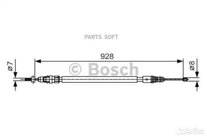 Bosch 1987482000 Трос ручного тормоза L