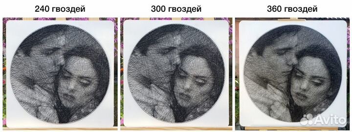 Уникальный портрет из нити по фото на заказ