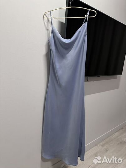 Платье комбинация голубое