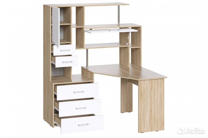 Компьютерный стол угловой со шкафами