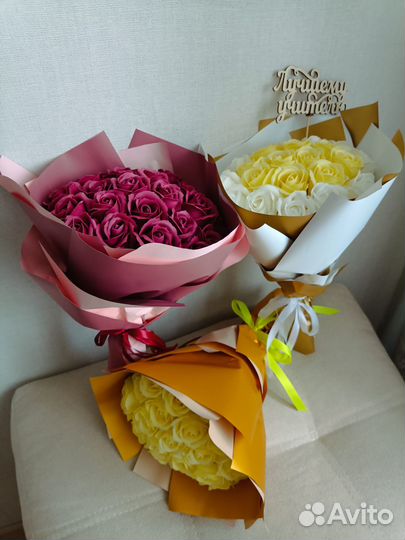 Букет из мыльных роз