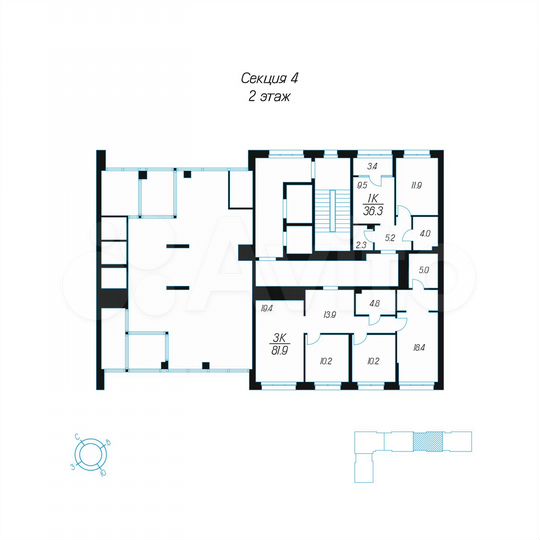 3-к. квартира, 81,9 м², 2/24 эт.