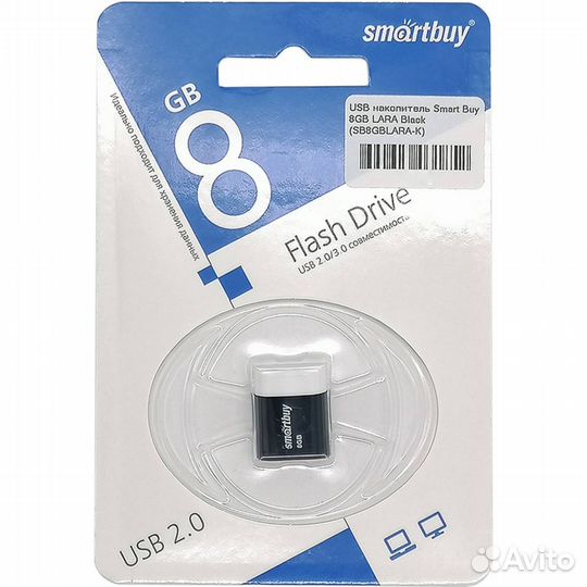 USB накопитель SMART Buy 8GB lara Black (SB8gblara-K)