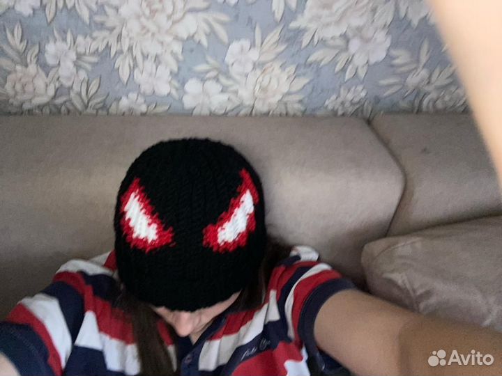 Шапка вязаная человек паук