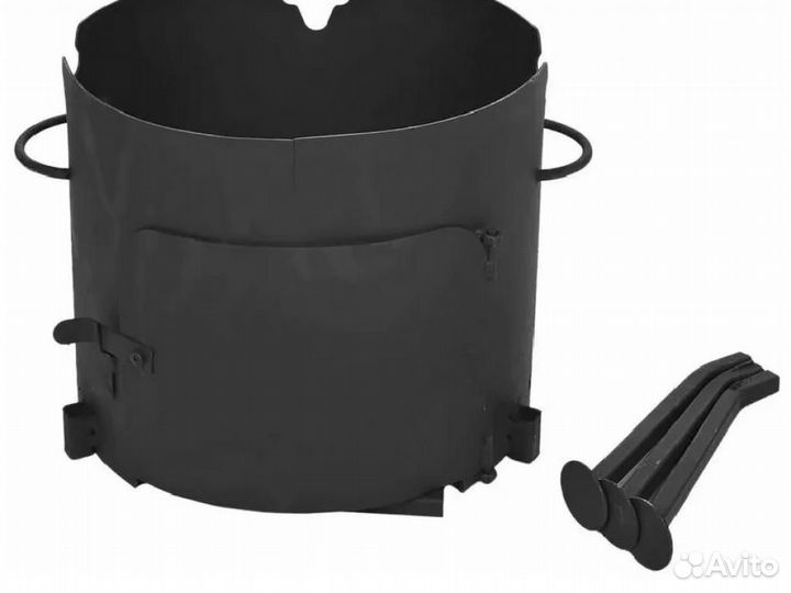 Печь учак под казан 16 л. (с дверцей) сталь 2 мм