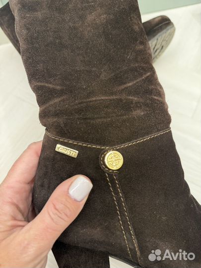 Зимние женские сапоги 38 натуральная замша италия