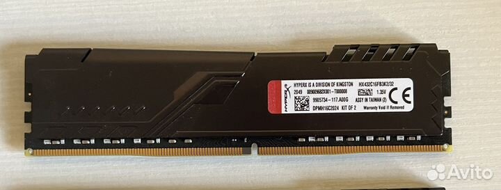 Kingston HyperX fury 16 гб, ddr4, 3200 мгц