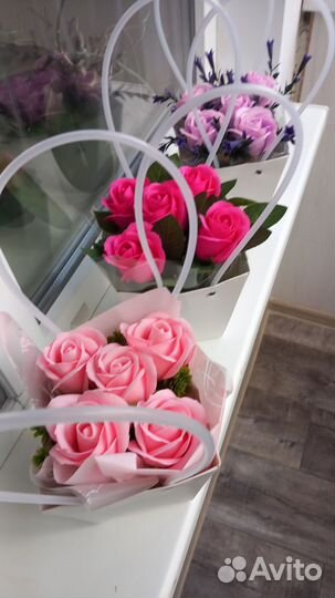 Букет из мыльных роз