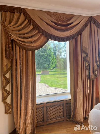 Шторы + ламбрекен гостиная - средние