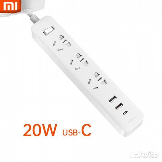 Сетевой фильтр Xiaomi Mi Power Strip 20W 2A Type-C