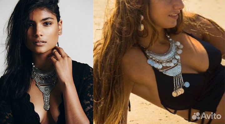 Бусы колье ожерелье чокер бохо готика хиппи