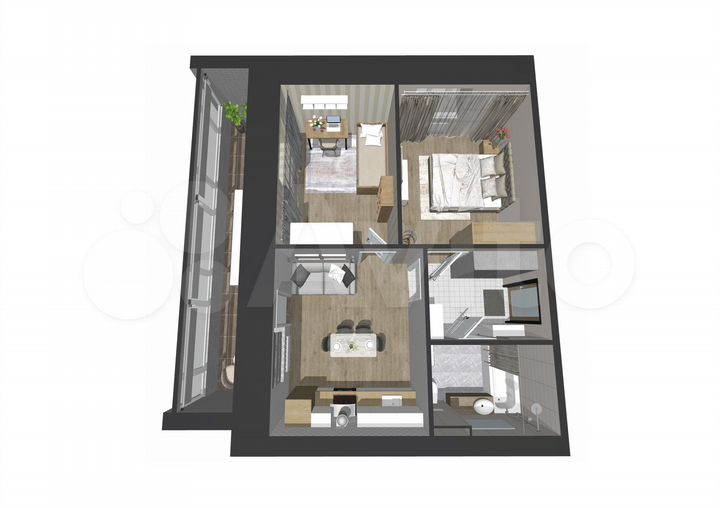 2-к. квартира, 53 м², 2/5 эт.