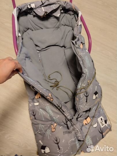 Детский зимний конверт в коляску/ санки