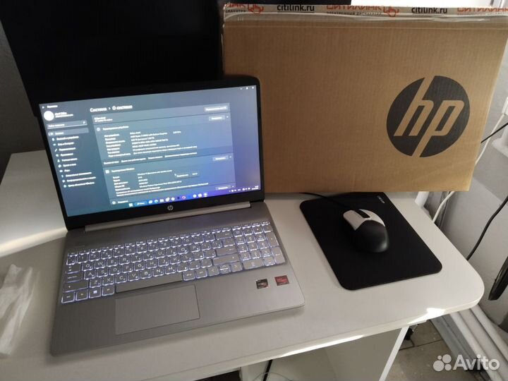 Ноутбук hp 15,6/5300u/8гб+1слот/SSD256/Win11/подсв