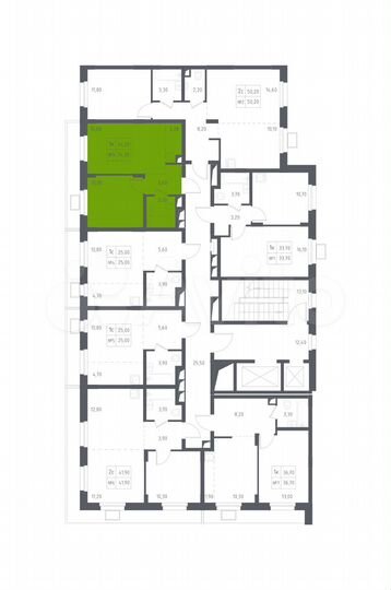 1-к. апартаменты, 34,2 м², 2/17 эт.