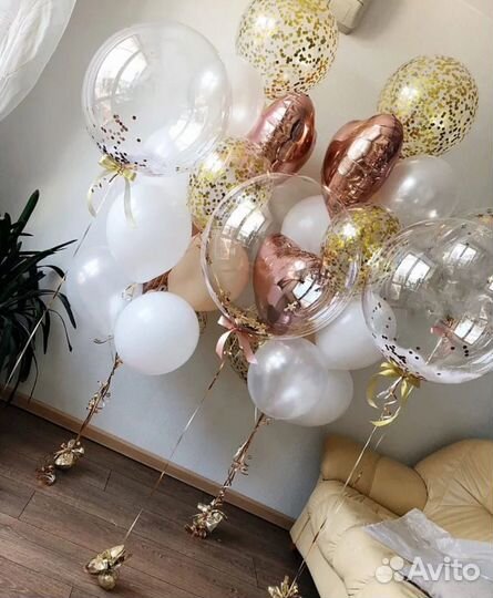 Оформление воздушными шарами с гелием с обработкой