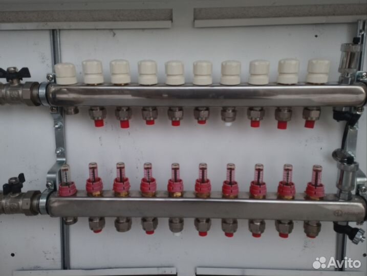 Коллектор для теплого пола с ящиком в сборе