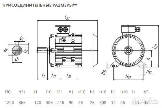 Электродвигатель аир 315S6 (110кВт-1000об) новый