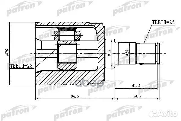 ШРУС внутренний правый 28x35x25 honda civic/CIV