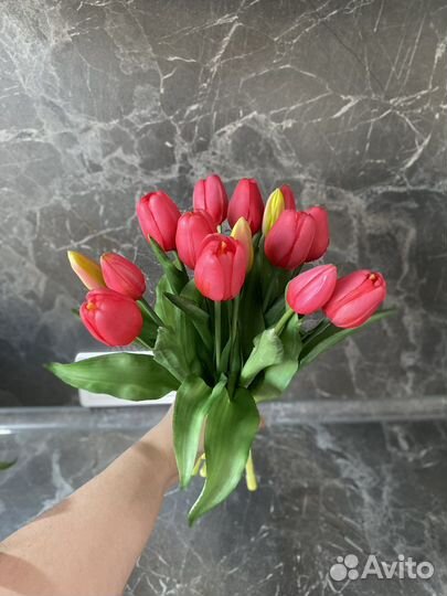 Тюльпаны из силикона (в остатке только малиновые)