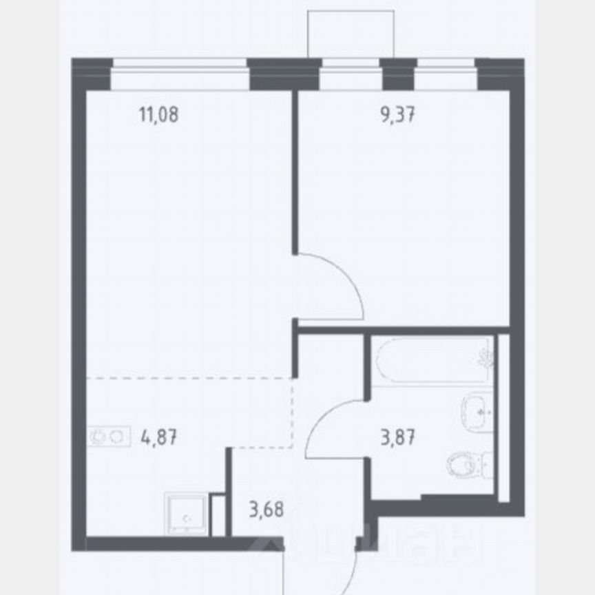 1-к. квартира, 33 м², 4/9 эт.