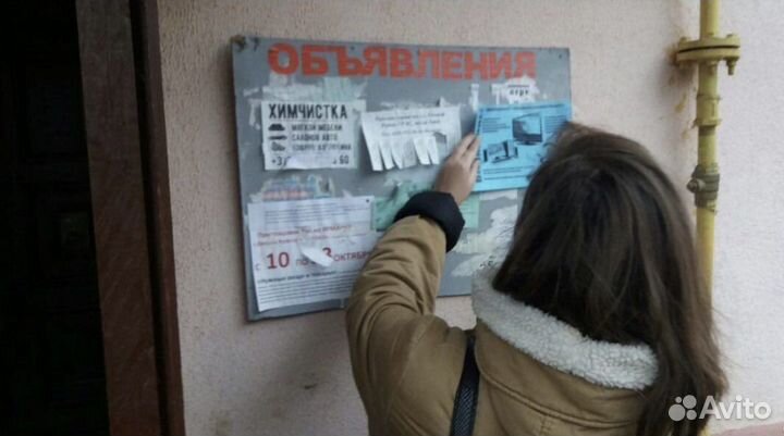 Расклейка объявлений / Распростронение по ящикам