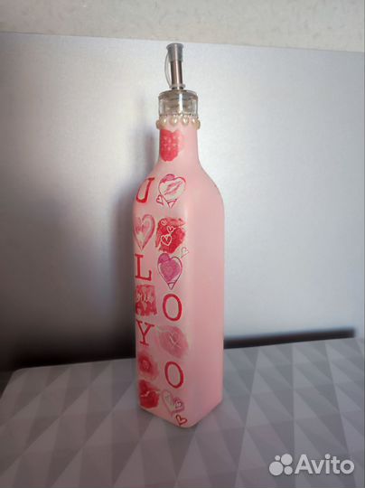 Бутылка для масла с дозатором в технике декупаж