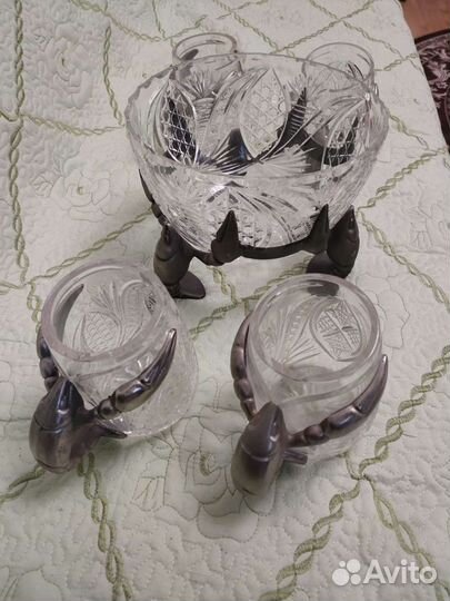 Раковница с 4мя пивными бокалами СССР